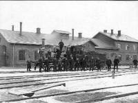 Slagelse gl station med personale 1890
