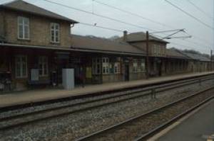 Sorø station fra 1856. Perronside.