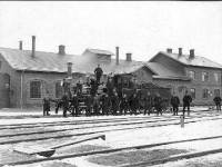 Slagelse gl station med personale 1890