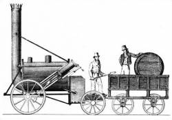 Tegning af Stephensons Rocket